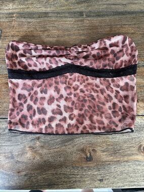 Shein Leopard Print Strapless Top~ Size: M, US 6